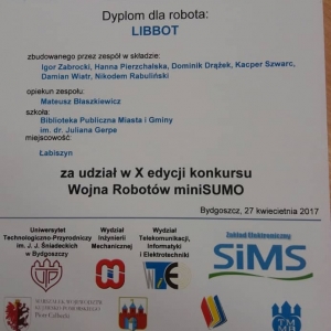 Walki Robotów miniSUMO na UTP w Bydgoszczy. 27.04.2017