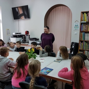 Warsztaty dla dzieci ze Szkoły w Nowym Dąbiu z Dorotą Schrammek. 14.05.2019