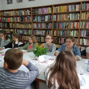 Warsztaty dla młodzieży z Zespołu Szkół w Łabiszynie z Dorotą Schrammek. 14.05.2019